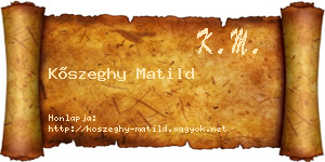 Kőszeghy Matild névjegykártya