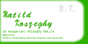 matild koszeghy business card